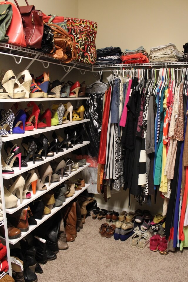 Shoe shelves, diy