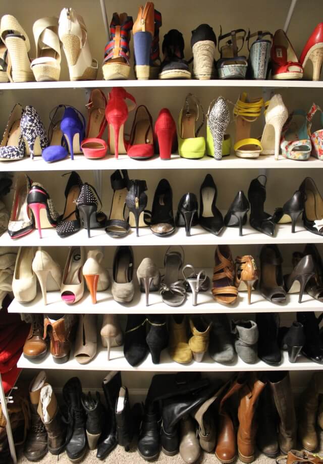 Shoe shelves, diy