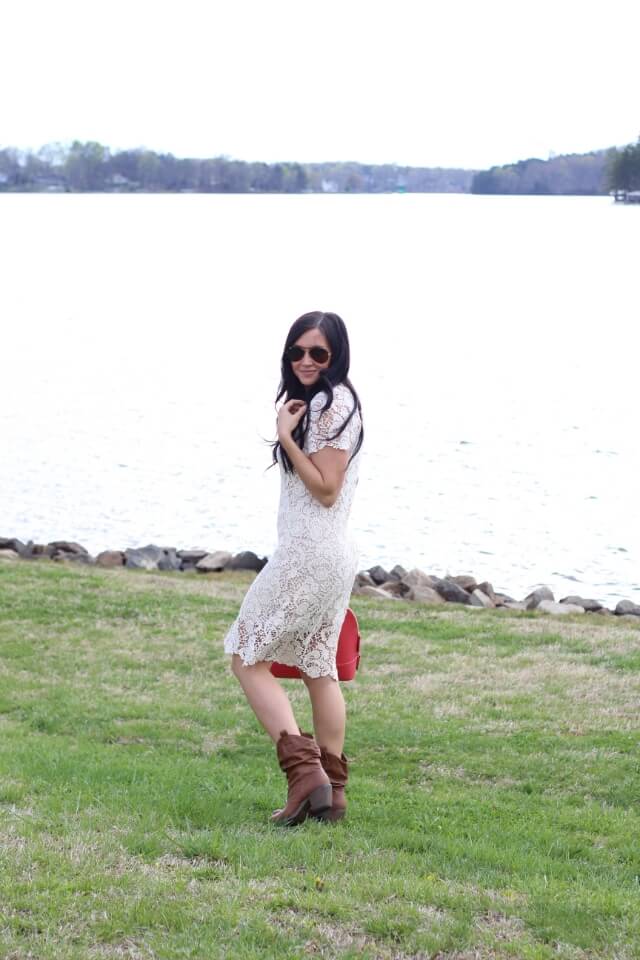 Stilettos and Diapers: Lace dress, cowboy boots 