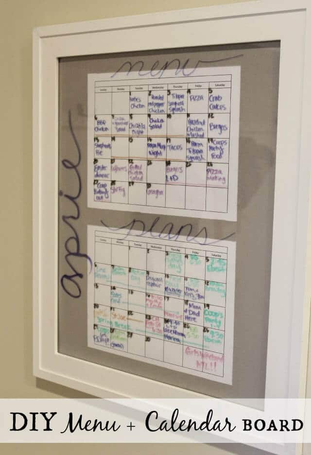 DIY Menu and Calendar Board - Stilettos & Diapers