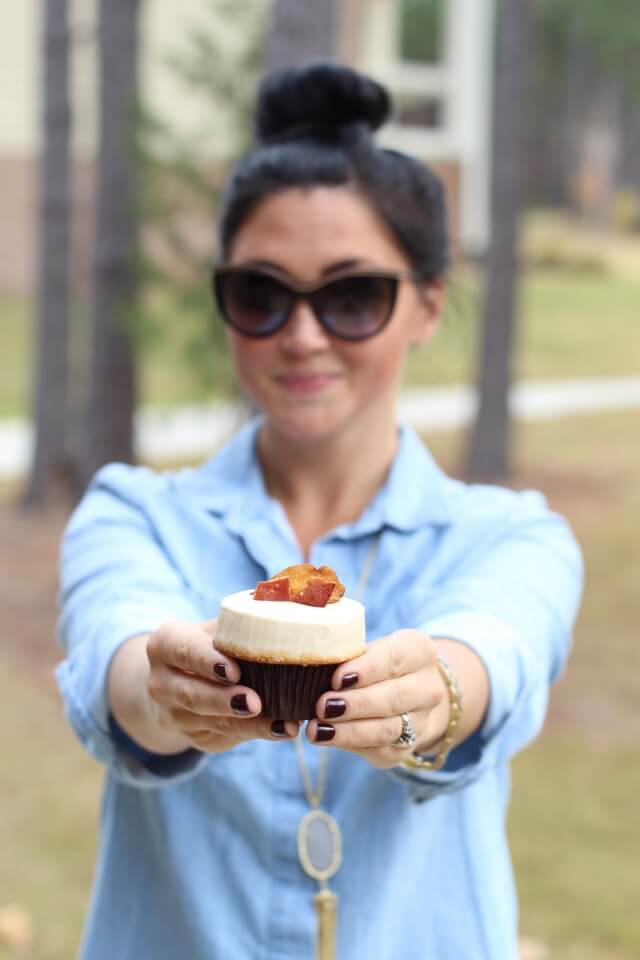 Maple Bacon Cupcake. Stilettos and Diapers