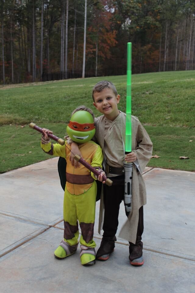 Luke Skywalker, Michelangelo Halloween. Stilettos and Diapers