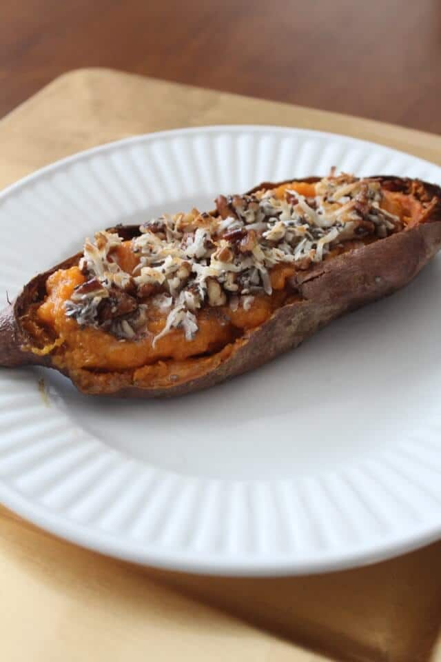 Twice Baked Sweet Potatoes: Paleo, gluten free, sugar free.