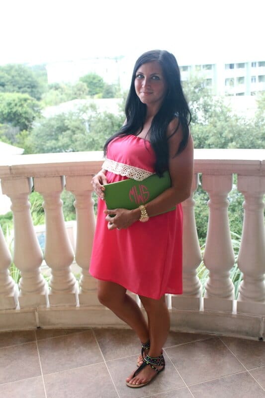 30 Weeks pregnant, 9th and Elm, Monogram Clutch Giveaway