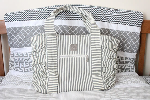 Bella Tunno Diaper Bag, Grey Stripe Diaper Bag