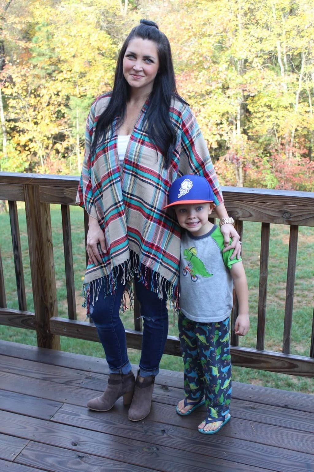 Blanket Scarf Poncho, Booties