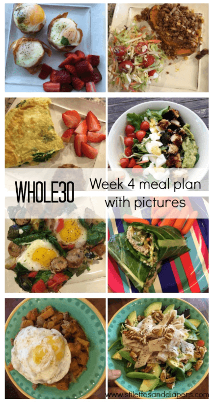 Whole30 menu, week4 meal plan with pictures