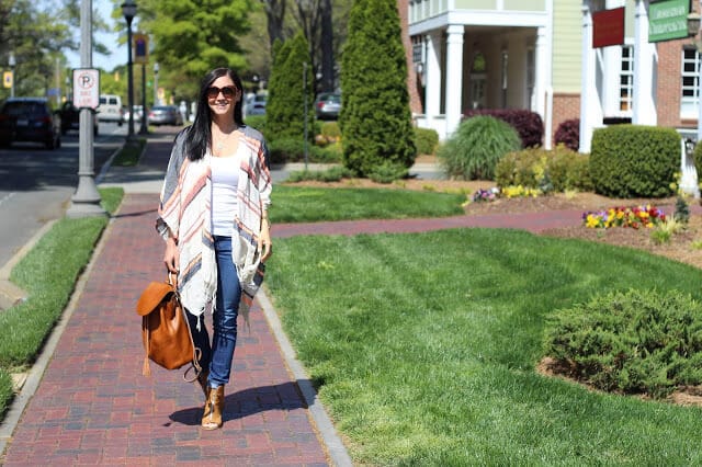 Striped poncho