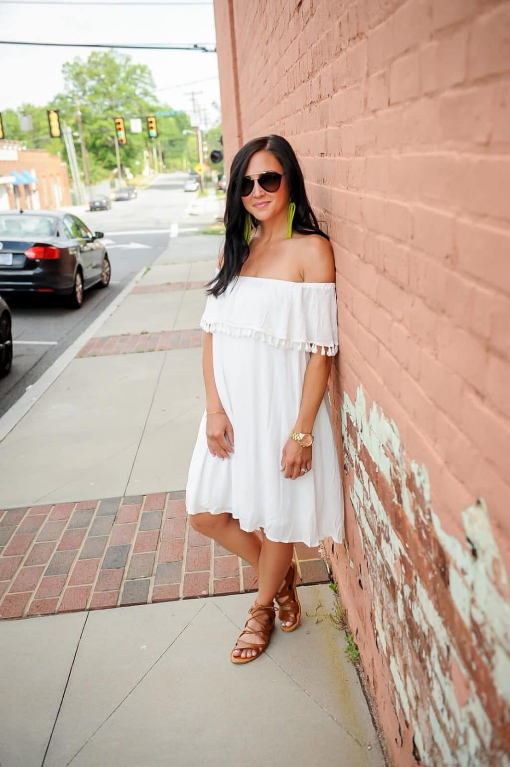 White on sale tassel sandals