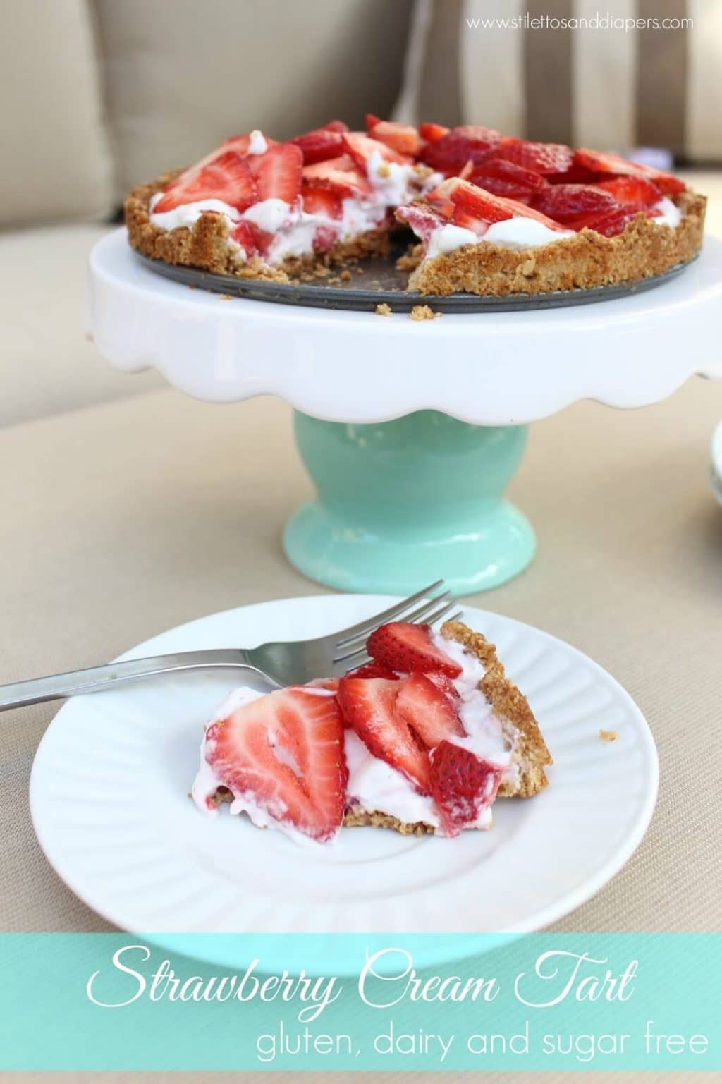 Recipe || Clean Eating Strawberry Cream Tart - Stilettos & Diapers