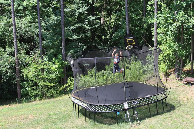 Springfree Trampoline, safe trampoline, basketball hoop