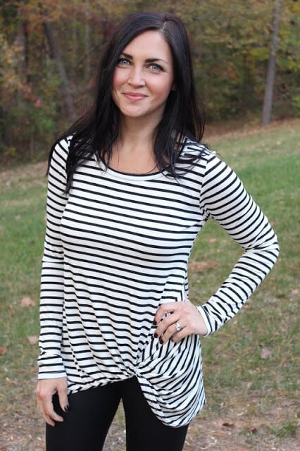 Molly Suzanne stripe knot front tee