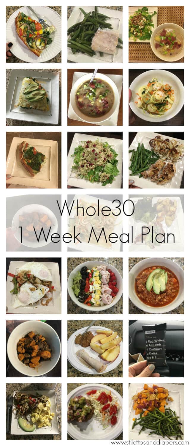Whole30 1 week simple meal plan from Stilettos and Diapers