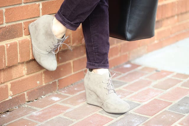 Comfortable spring transition wedge booties