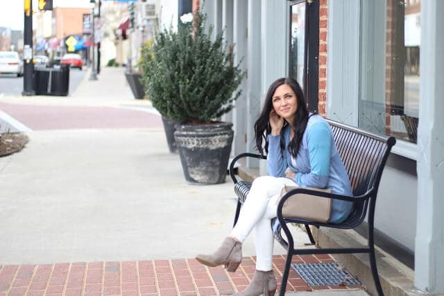 Spring Transition Outfit idea, Downtown Mooresville, NC