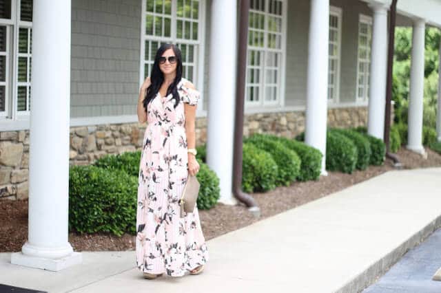 Floral Maxi Dress, Prada Sunglasses, 