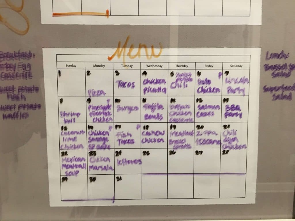 Meal planning, DIY Menu board, stilettos and diapers