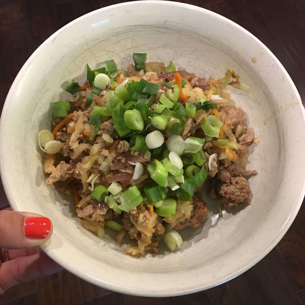 Eggroll In A Bowl, Stilettos and Diapers, October complete meal plan