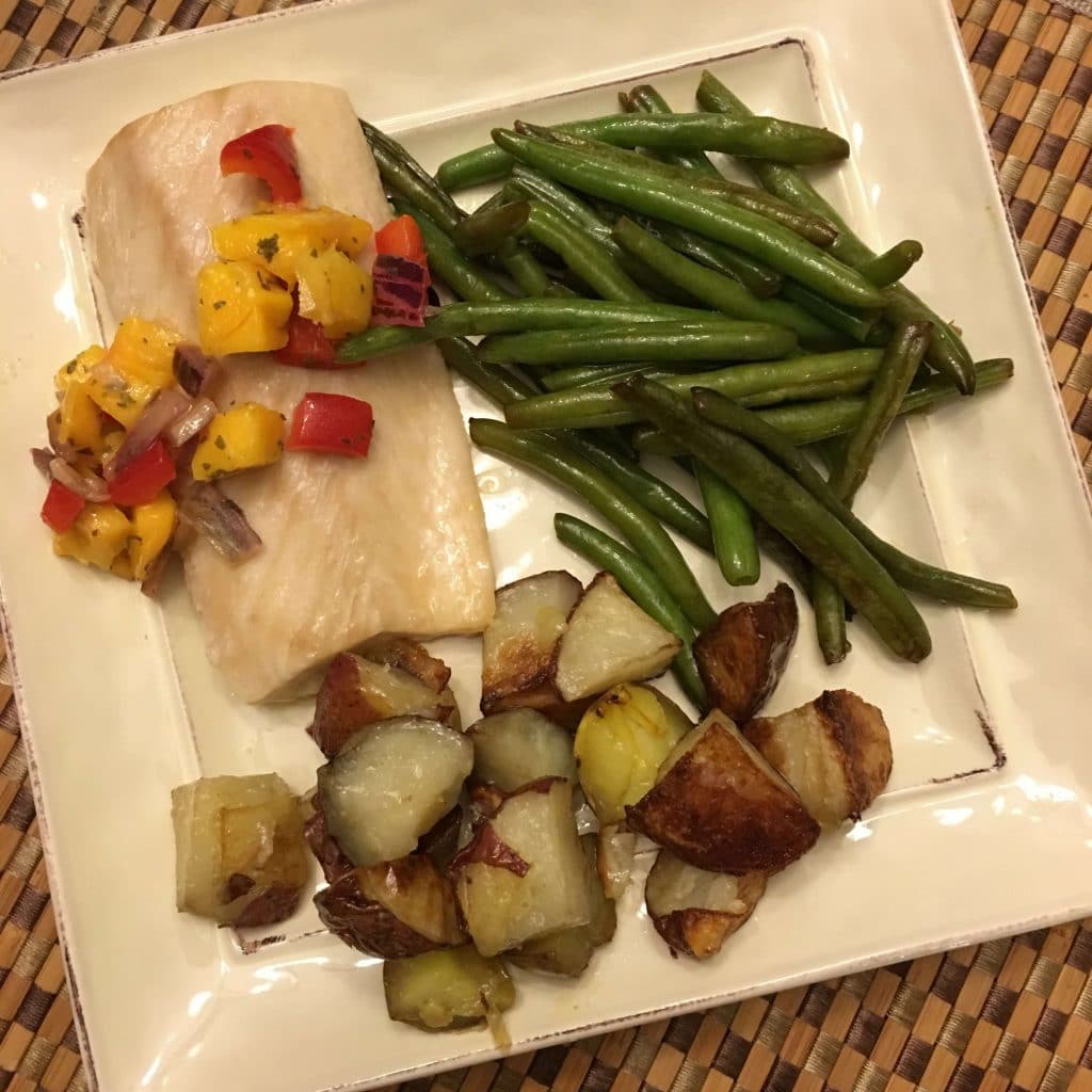 whole30 mahi-mahi, pineapple salsa