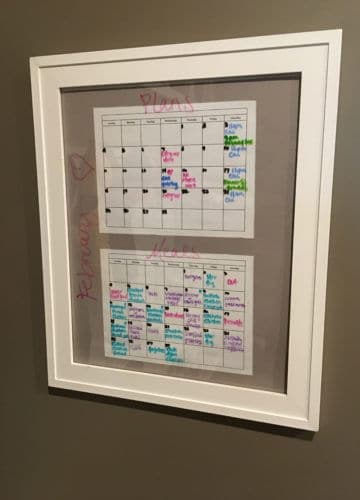 Monthly Meal Planning, Menu Board