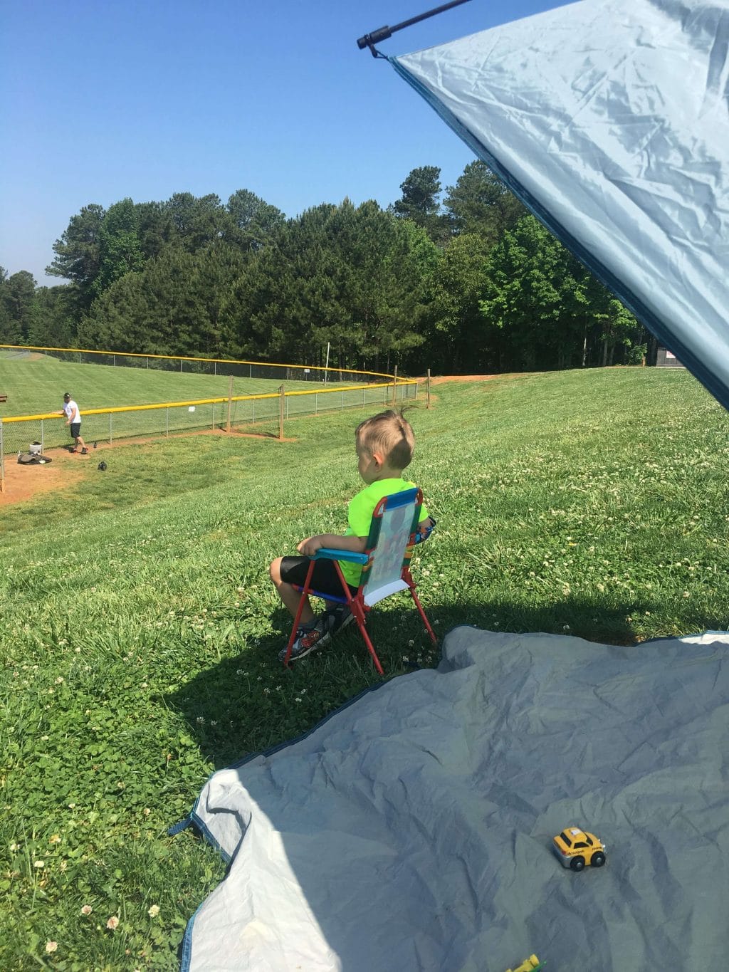 Toddler at the ballfield 