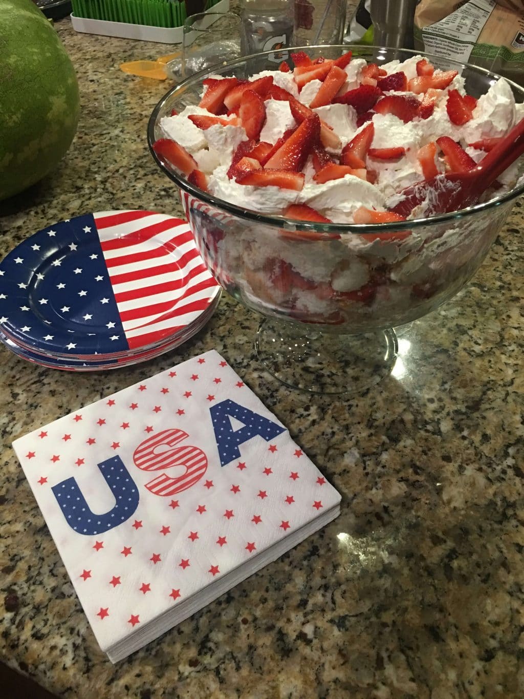 Memorial Day, Fruit Trifle, Stilettos and diapers