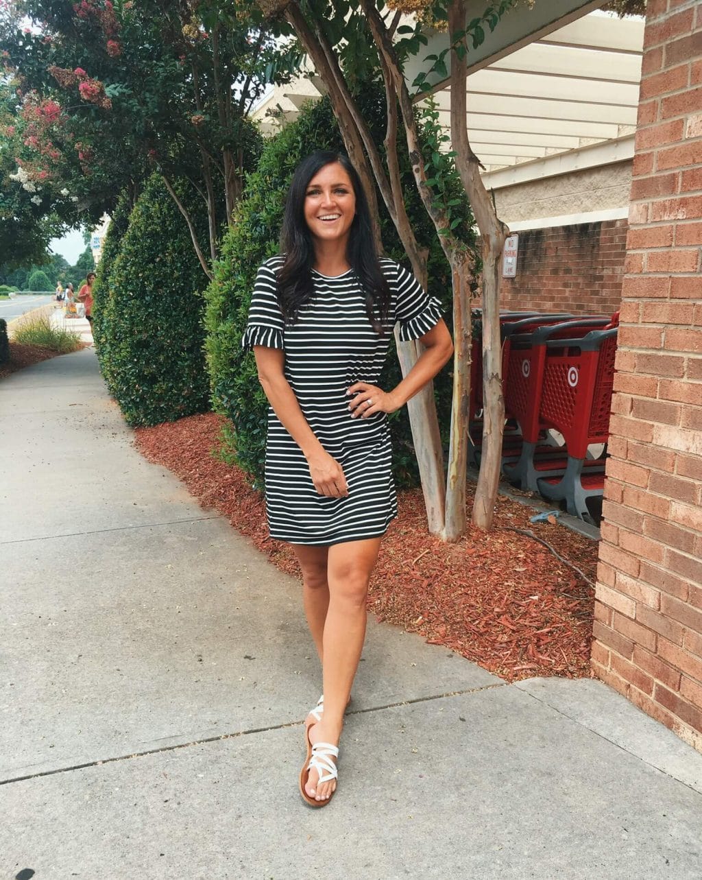 Shein, Striped dress, transition clothing, Molly Wey, Stilettos and Diapers,