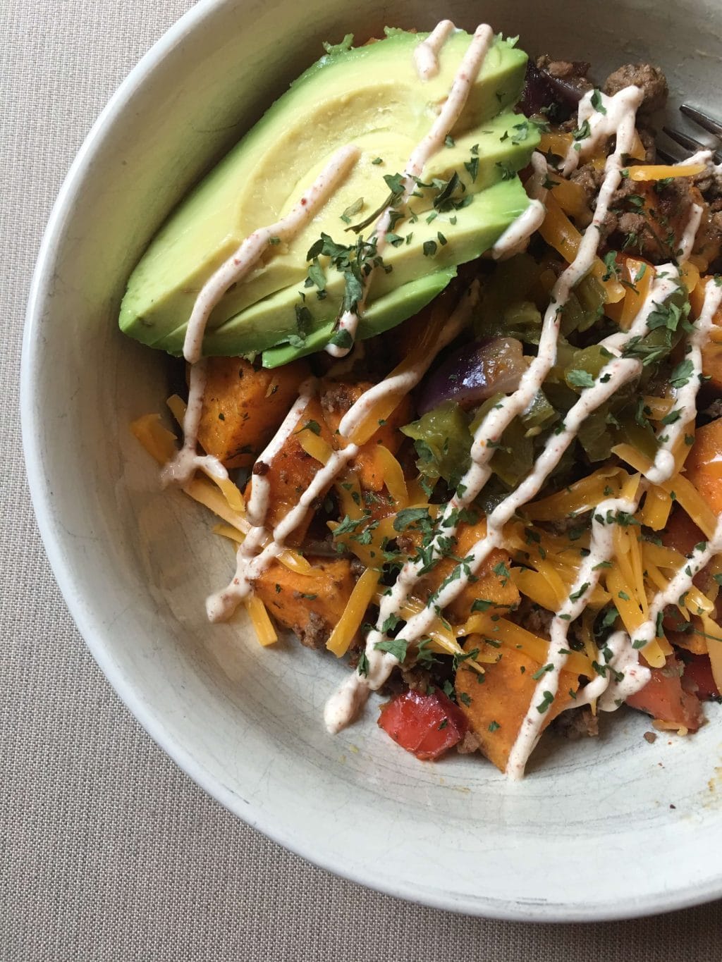 Whole30 Sweet Potato Noodle Glow Bowl - Girl About Greens