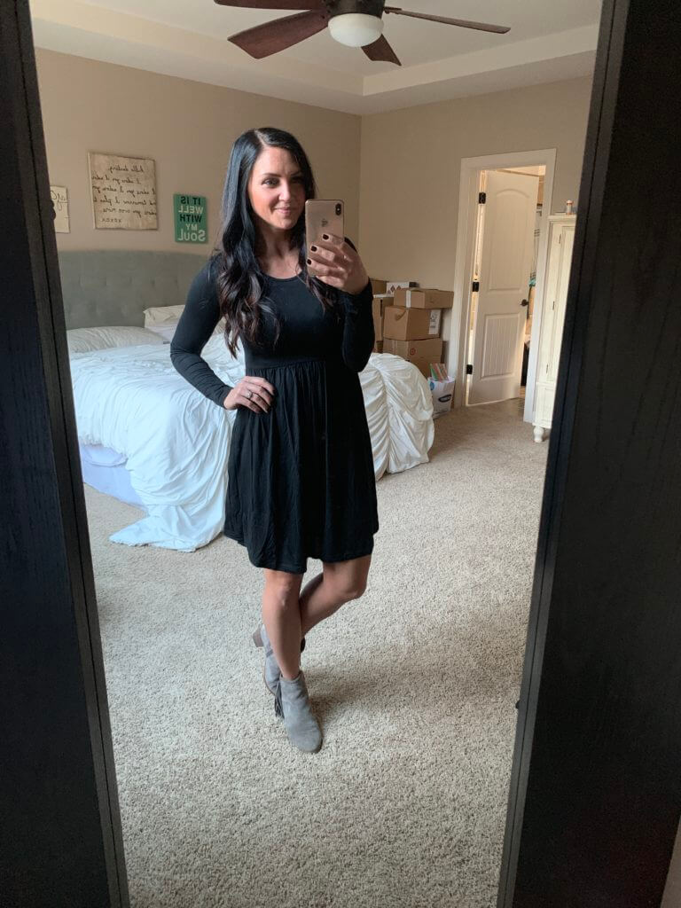 Stilettos and Diapers, Amazon Haul, Molly Wey, Casual Dress with Booties