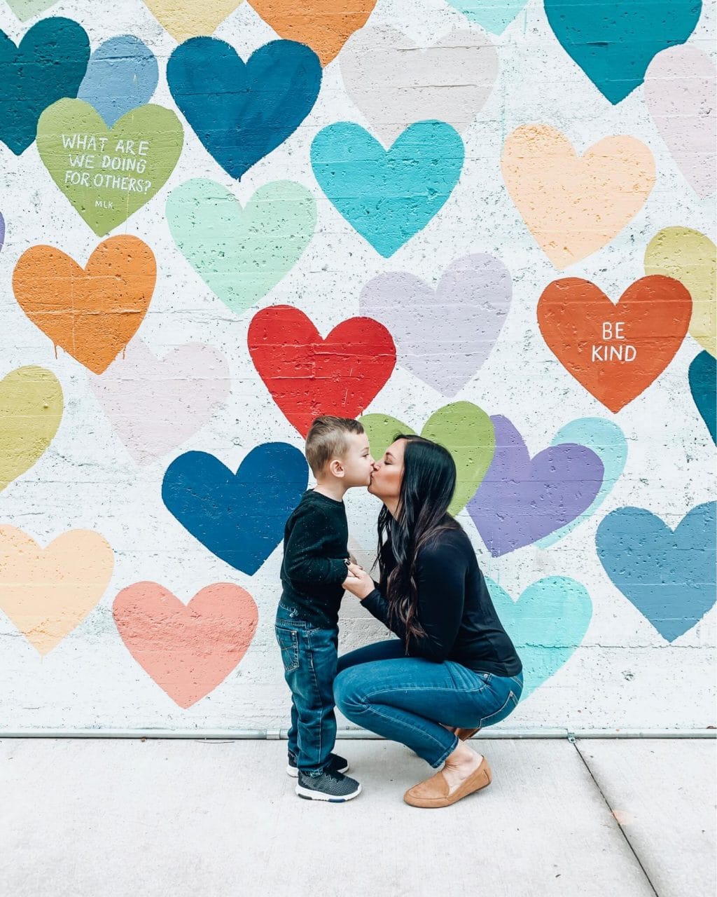 Valentine's Day Kids Ideas, Stilettos and Diapers, Mother and Son, Charlotte NC, Heart Wall, Molly Wey