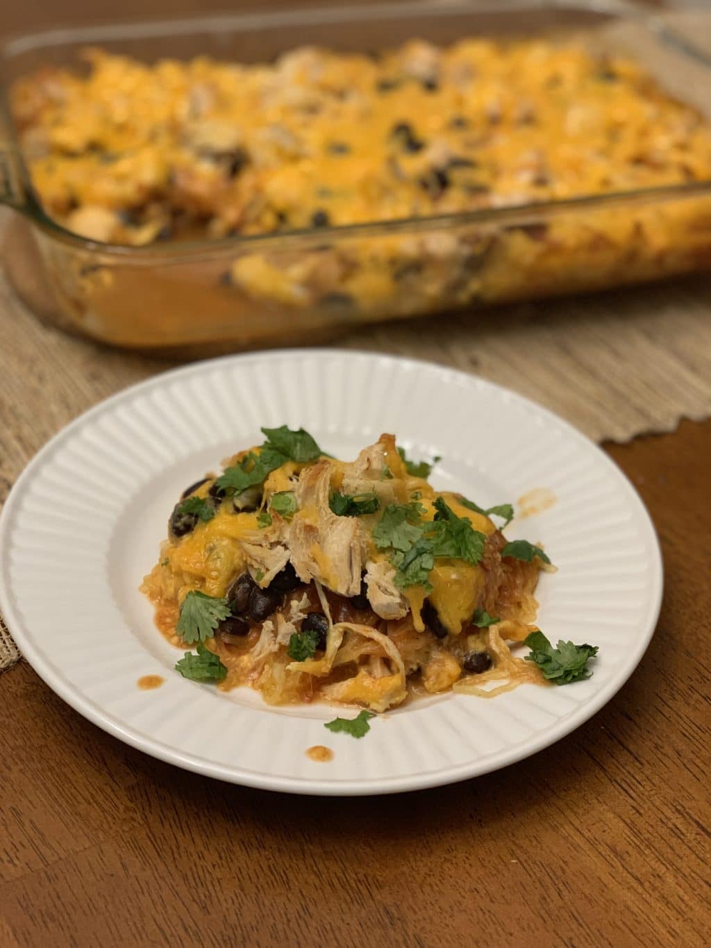 Spaghetti Squash Enchilada Casserole - Stilettos & Diapers