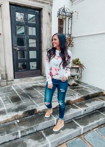 Floral Sweatshirt, Spring Style, Stilettos and Diapers, Molly Wey