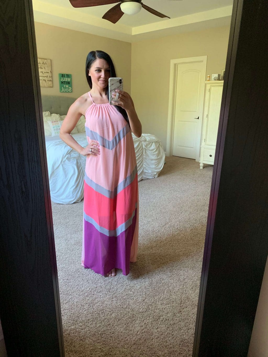 Amazon Haul, Stilettos and Diapers, Colorful Maxi Dress, Spring Style