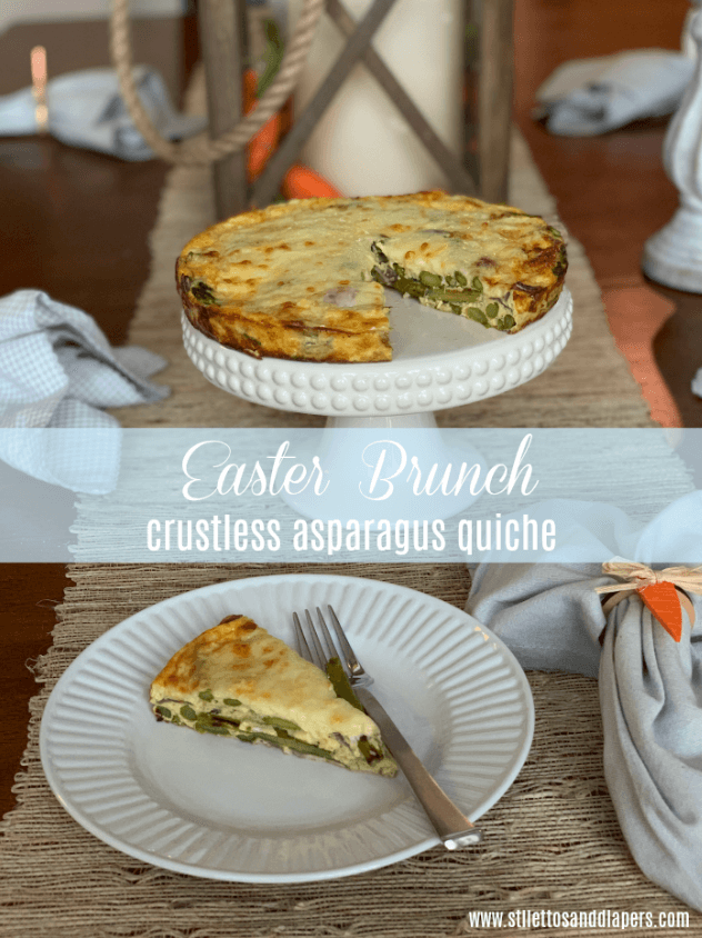 Crustless Asparagus Quiche, Easter Brunch, Stilettos and Diapers, Keto Breakfast