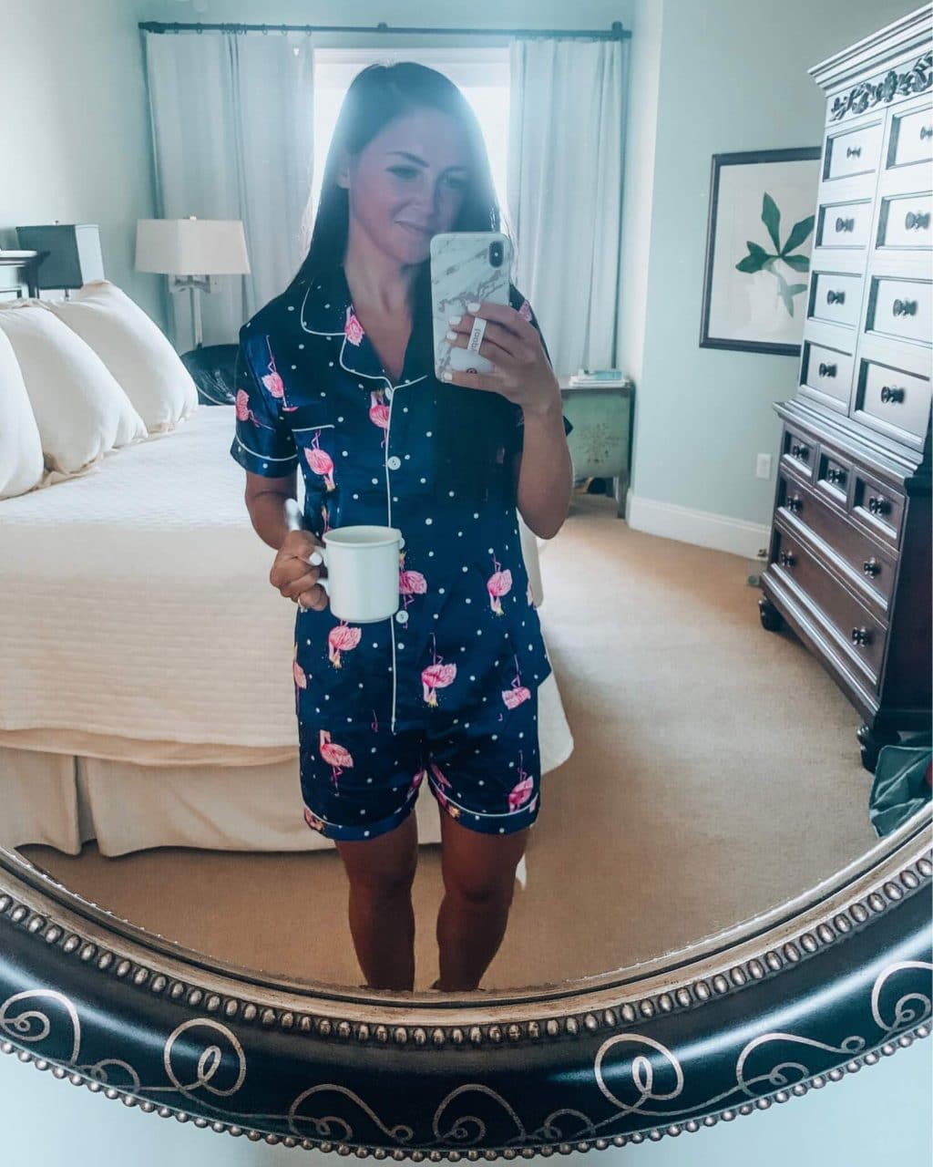 What Molly Wore, Instagram Style, Molly Wey, Stilettos and Diapers, Flamingo PJ Set