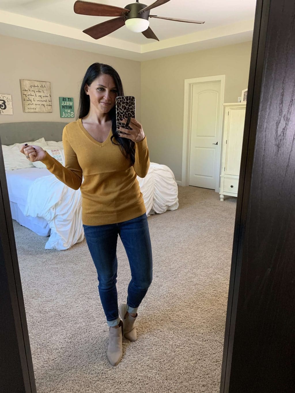 mustard sweater, amazon fashion, stilettos and diapers, molly wey