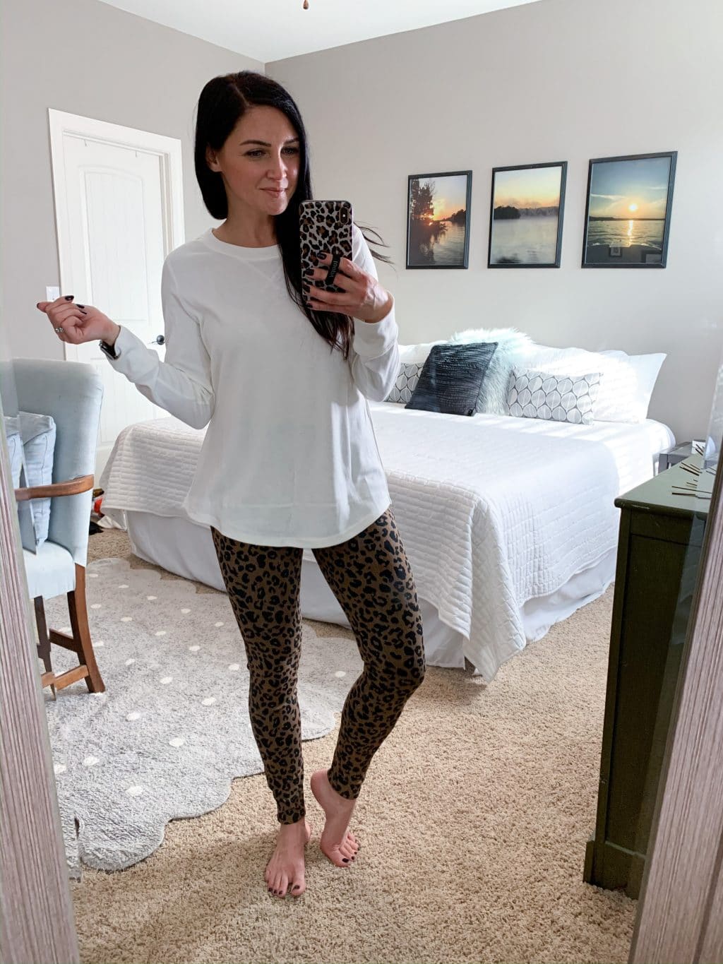 Casual style, leopard leggings, spanx legging dupes, Stilettos and Diapers, Molly Wey
