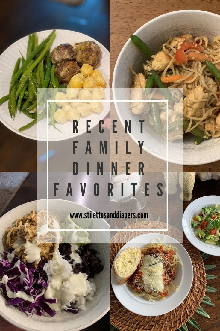 Recent Family Dinner Favorites, Stilettos and Diapers