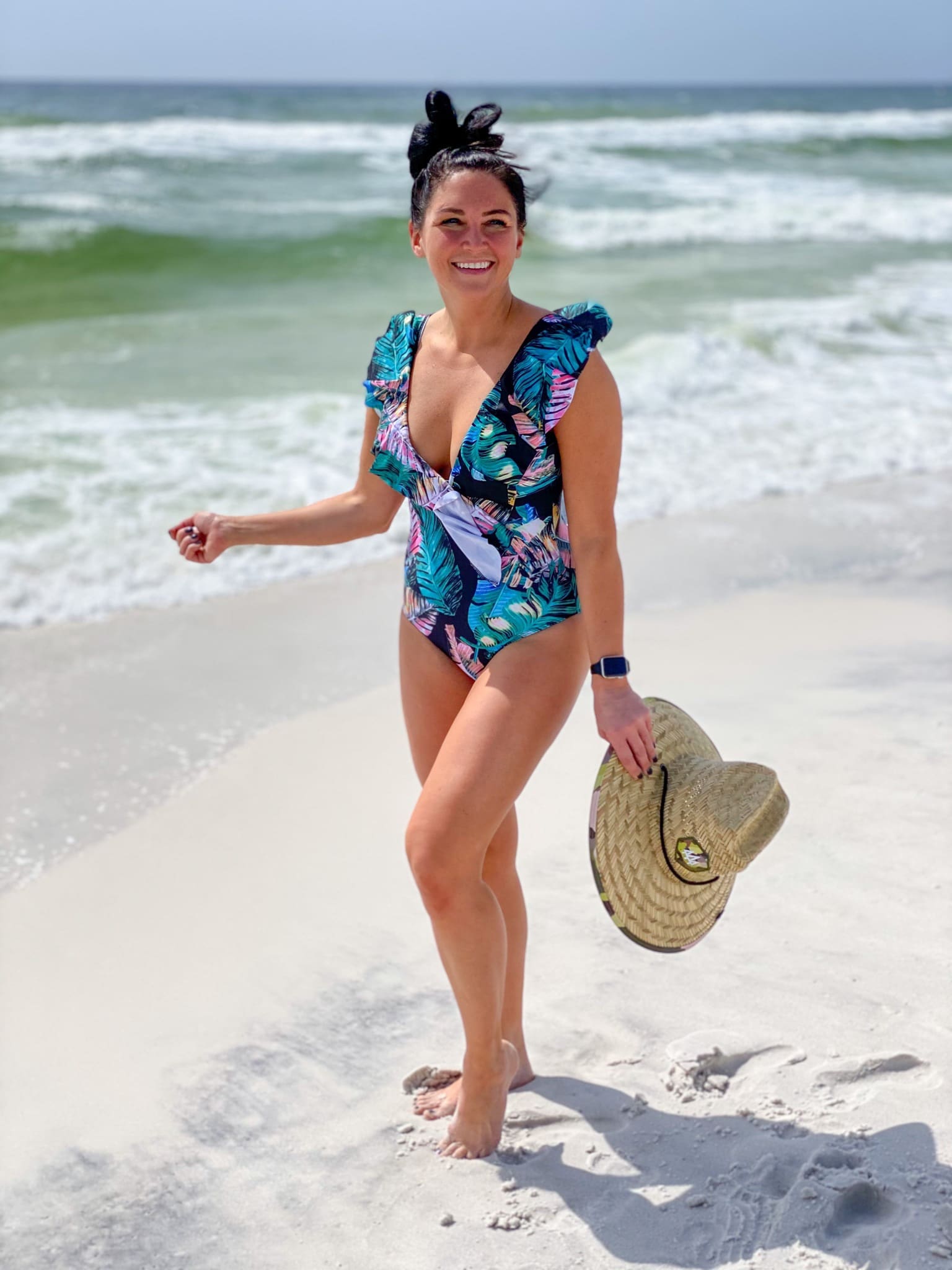 Wild Side Leopard One Piece Swimsuit in Iced Mocha