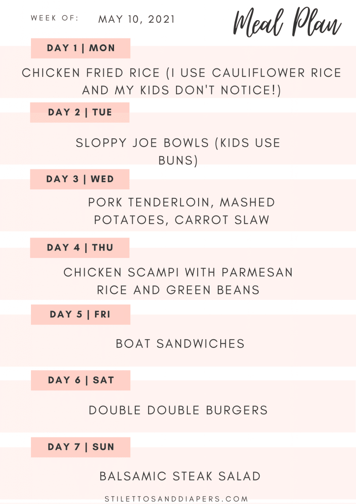 Weekend Wrap-Up + Weekly Meal Plan - Stilettos & Diapers