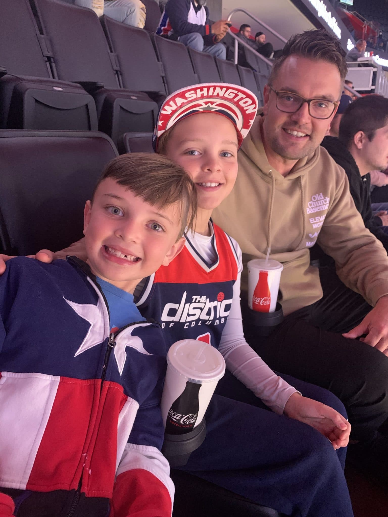 Family fun Detroit Pistons game, Washington Wizards fan, Callan Wey, Lincoln Wey