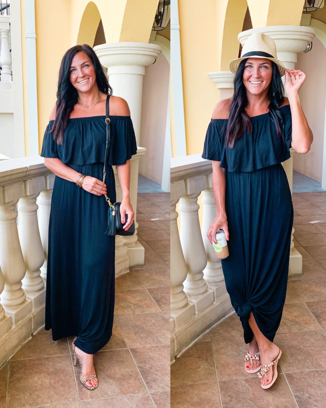 off the shoulder maxi dress, Amazon Spring Favorite Outfits, Stilettos and Diapers, Molly Wey