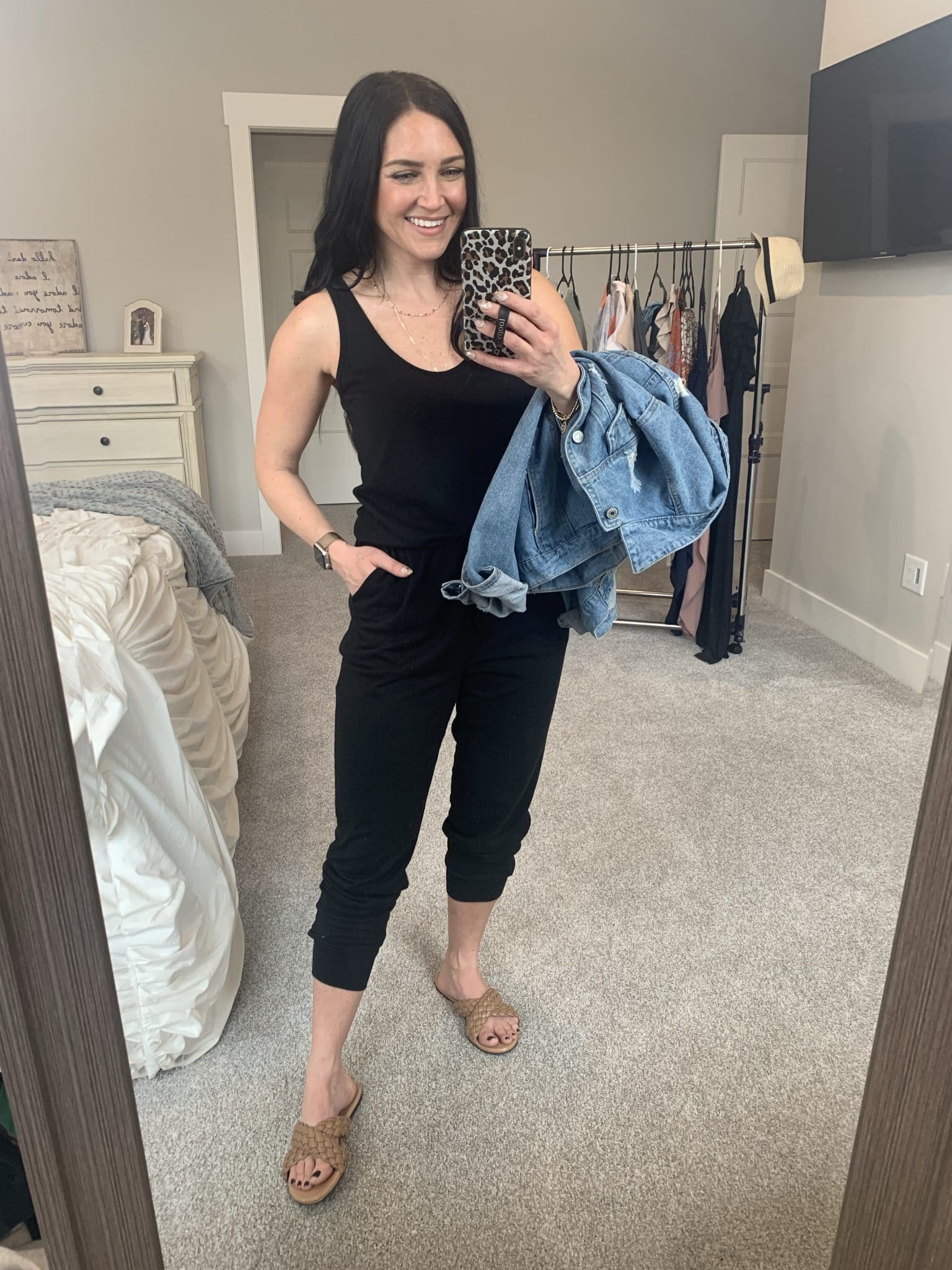 Black jumpsuit, Amazon Spring Favorite Outfits, Stilettos and Diapers, Molly Wey