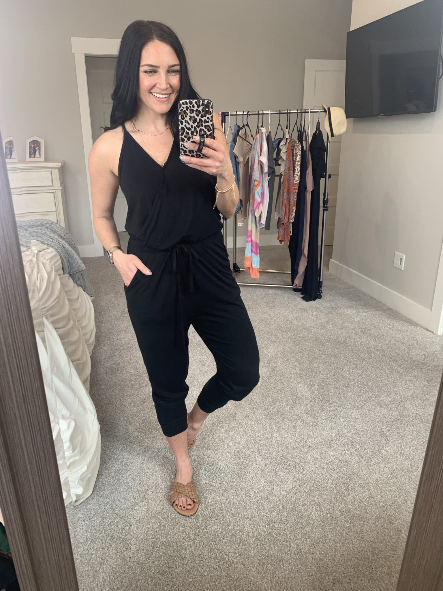 Black jumpsuit, Amazon Spring Favorite Outfits, Stilettos and Diapers, Molly Wey