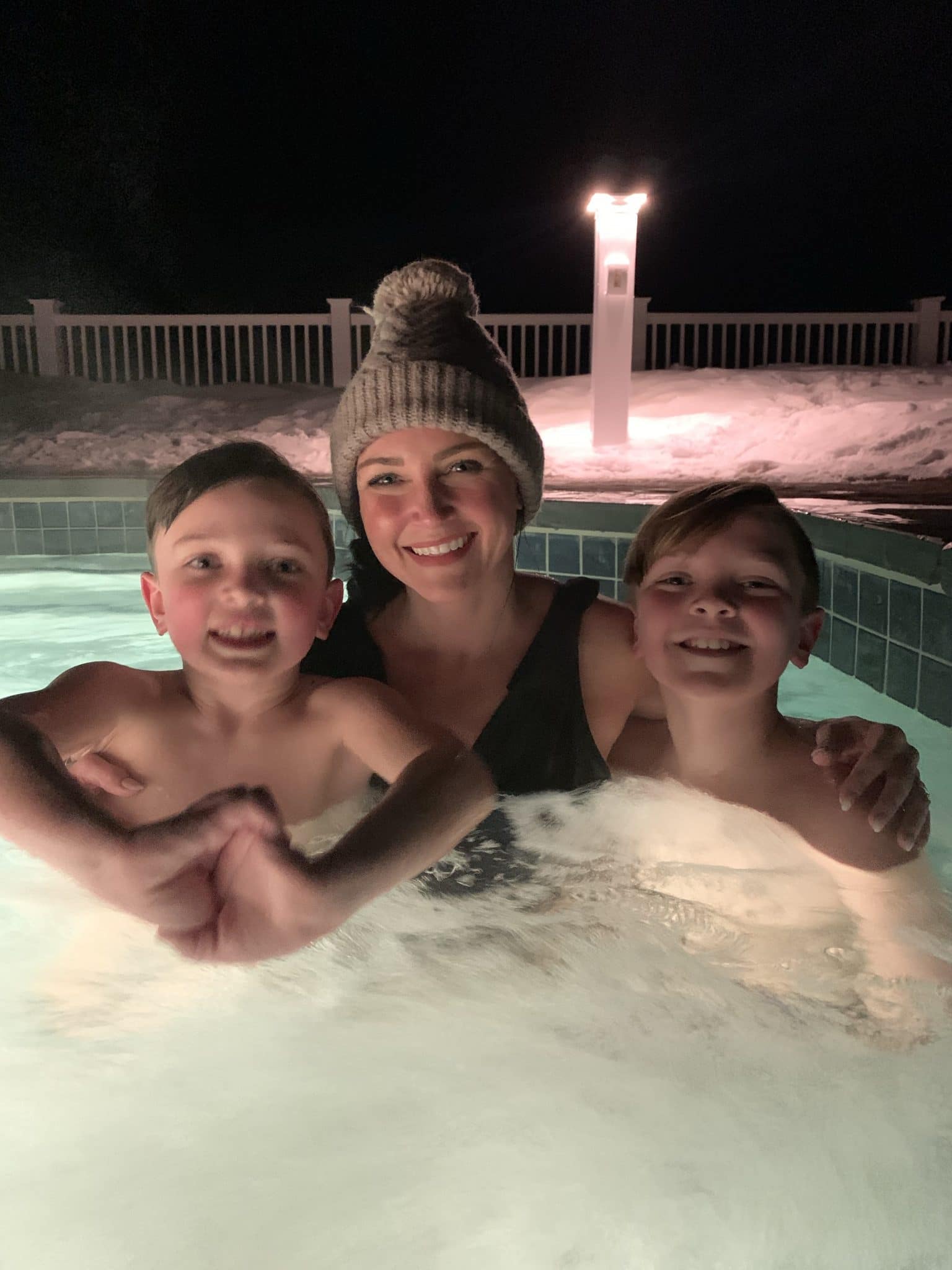 Winter Hot Tub, Inn at Bay Harbor, Petoskey Michigan Travel Guide, Winter Travel, Stilettos and Diapers