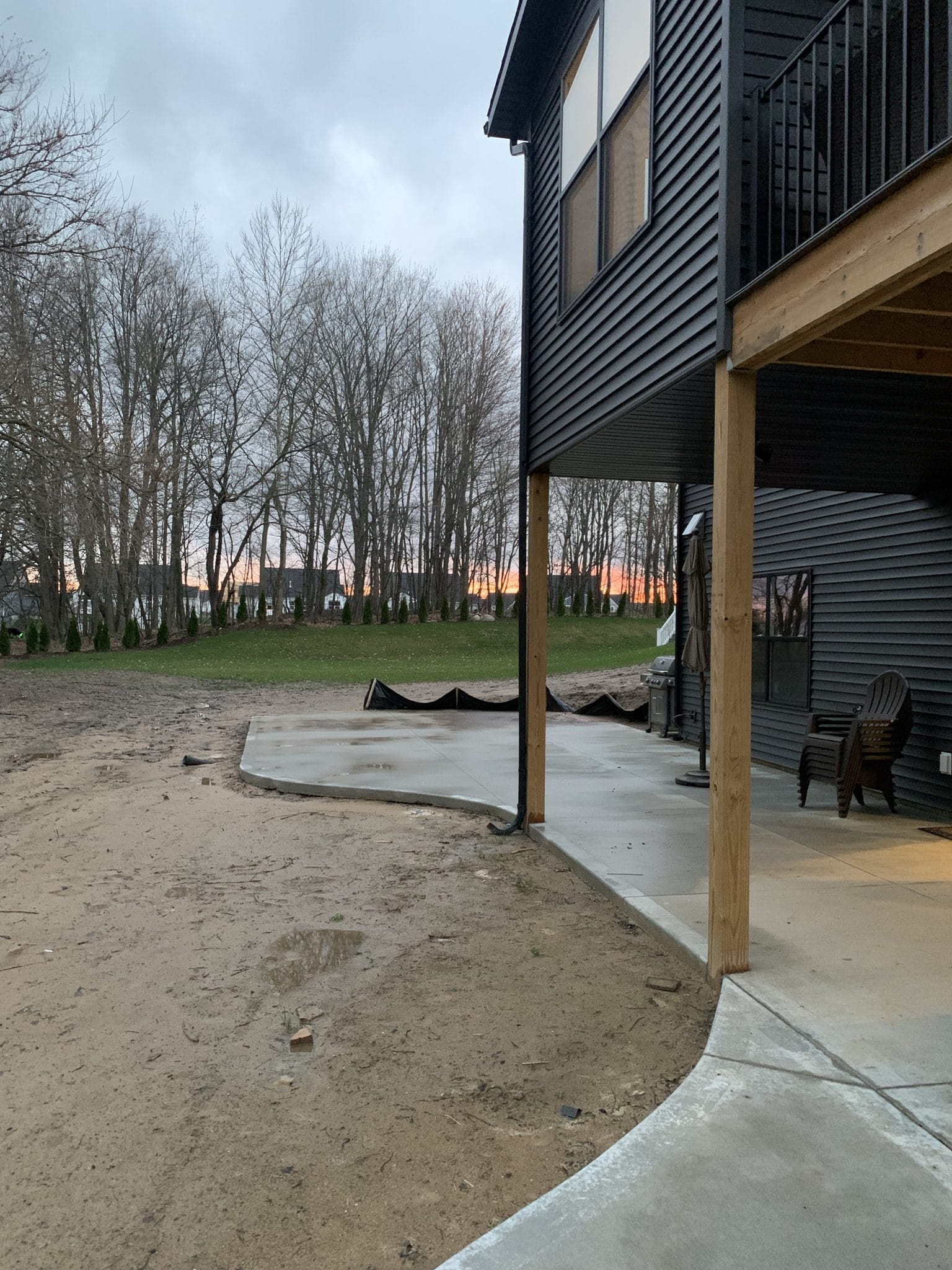 New Construction, Michigan sunsets, backyard planning, Stilettos and Diapers