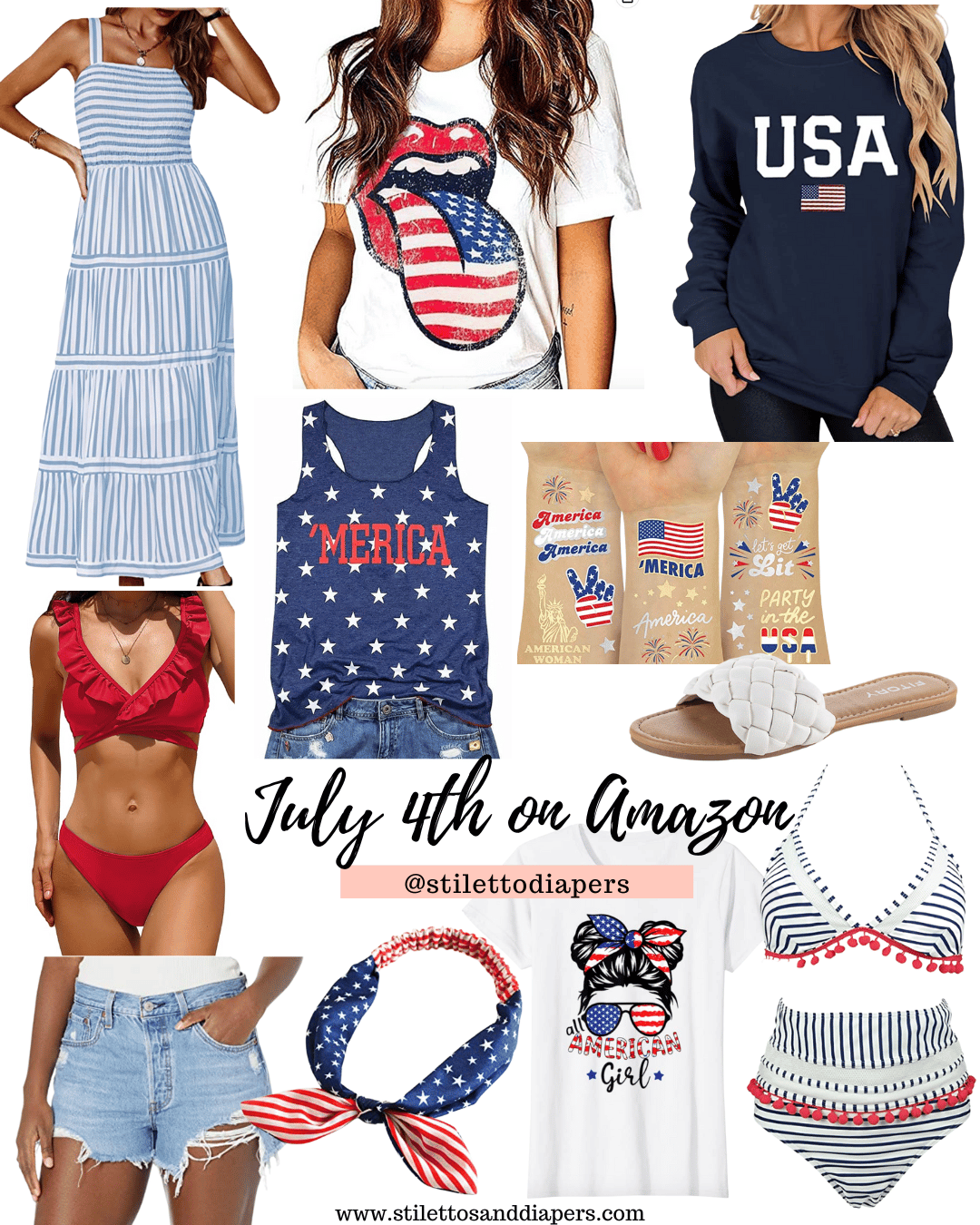 July 4th outfit ideas, Amazon finds, red white and blue