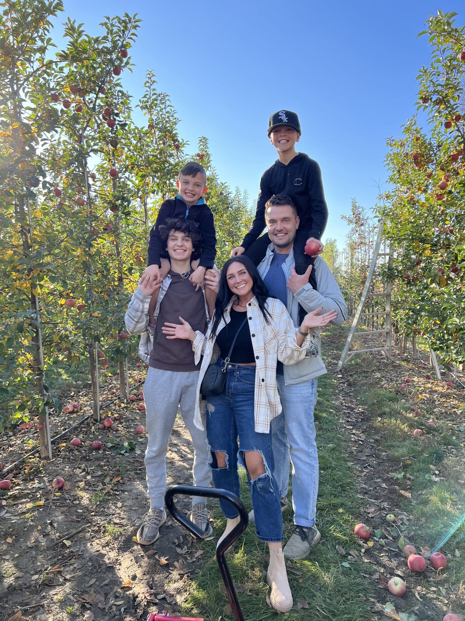 Fall in michigan, apple picking, family day, stilettos and diapers