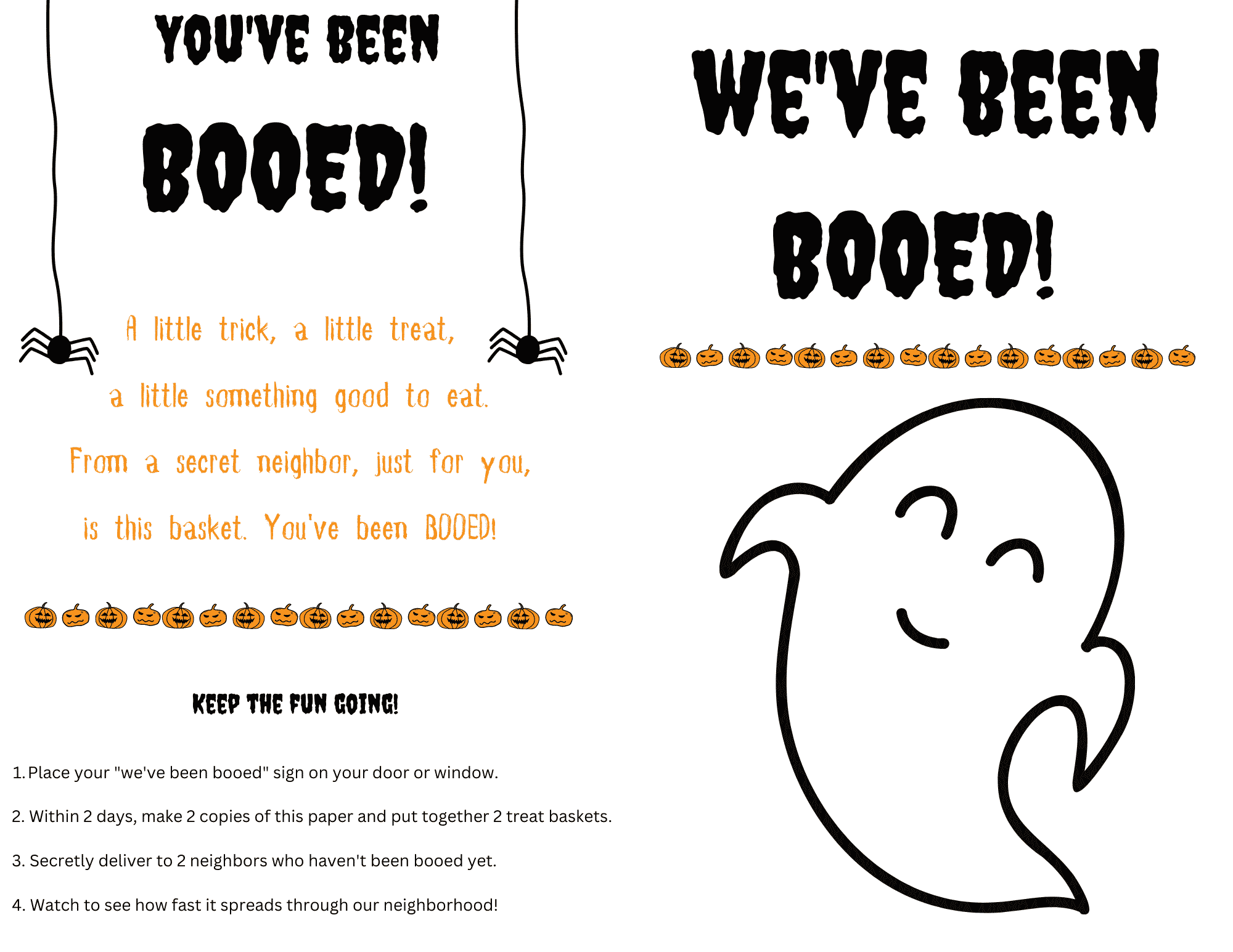 BOO POEM for Neighbors Printable Halloween Card 