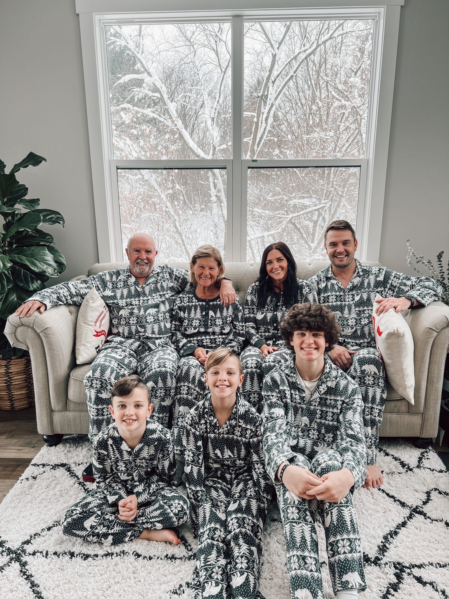 Christmas morning, Matching family pajamas, stilettos and diapers